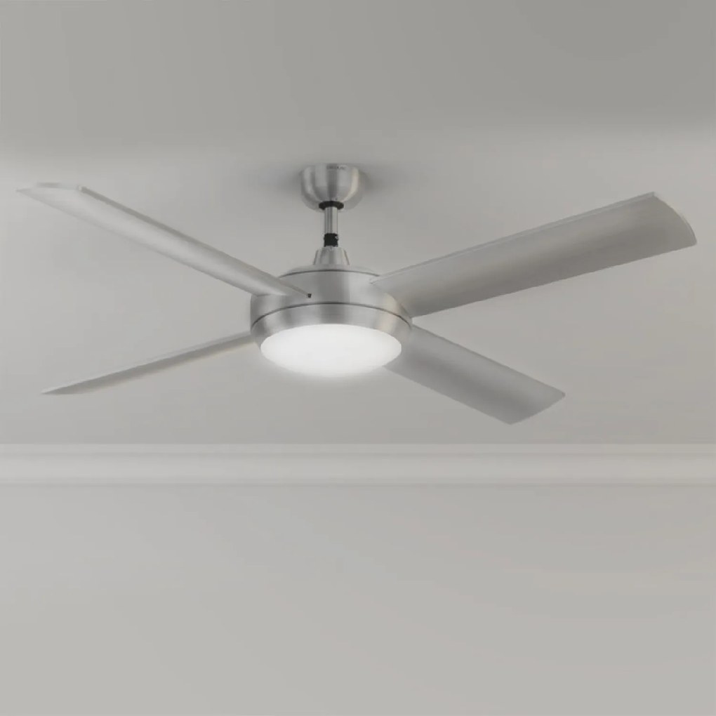 Ventoinha de teto EnergySilence Aero 570 52’’ com 4 pás, 60 W, lâmpada LED com função Verão/Inverno.