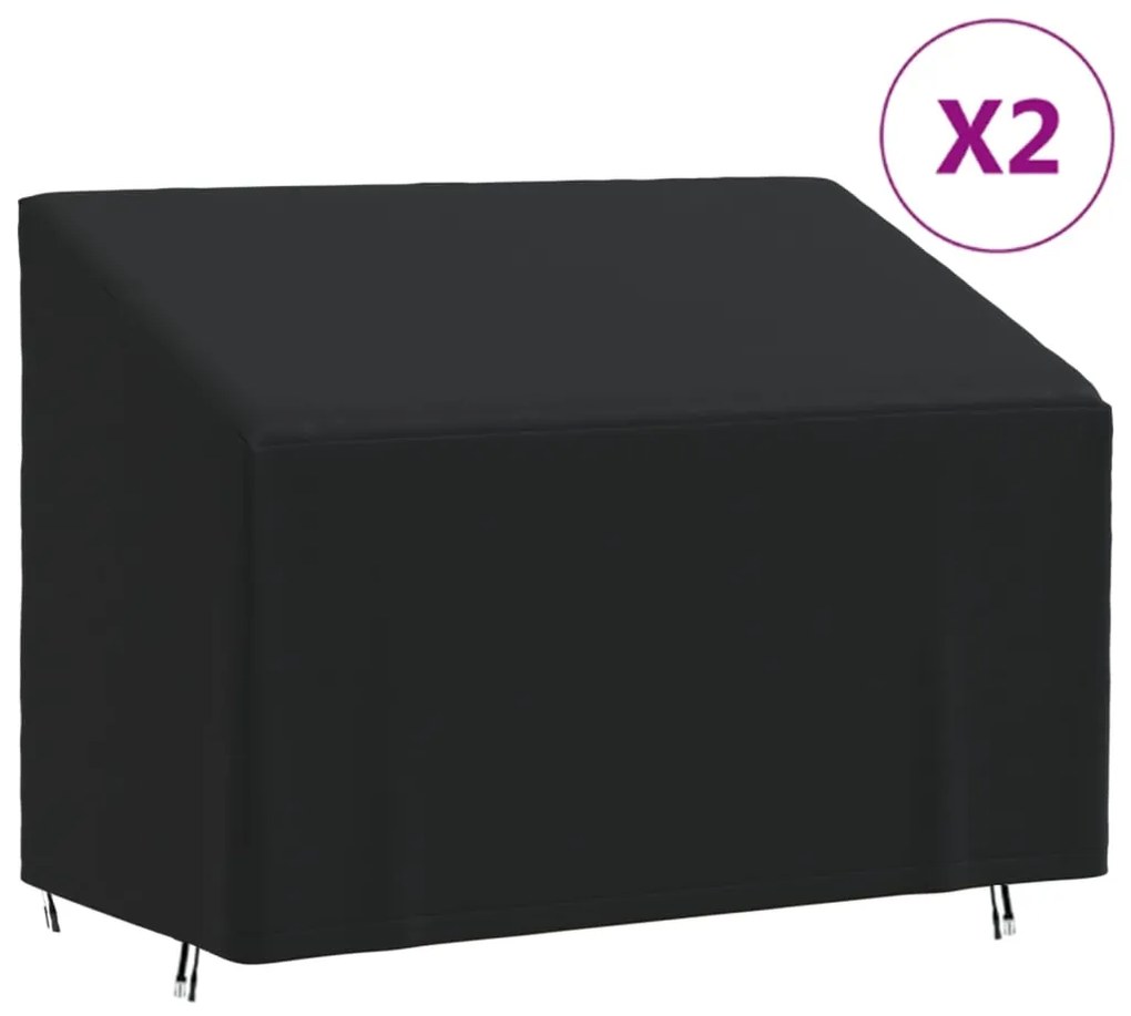 vidaXL Capas p/ bancos de 2 lugares 2 pcs 134x70x65/94 cm oxford 420D