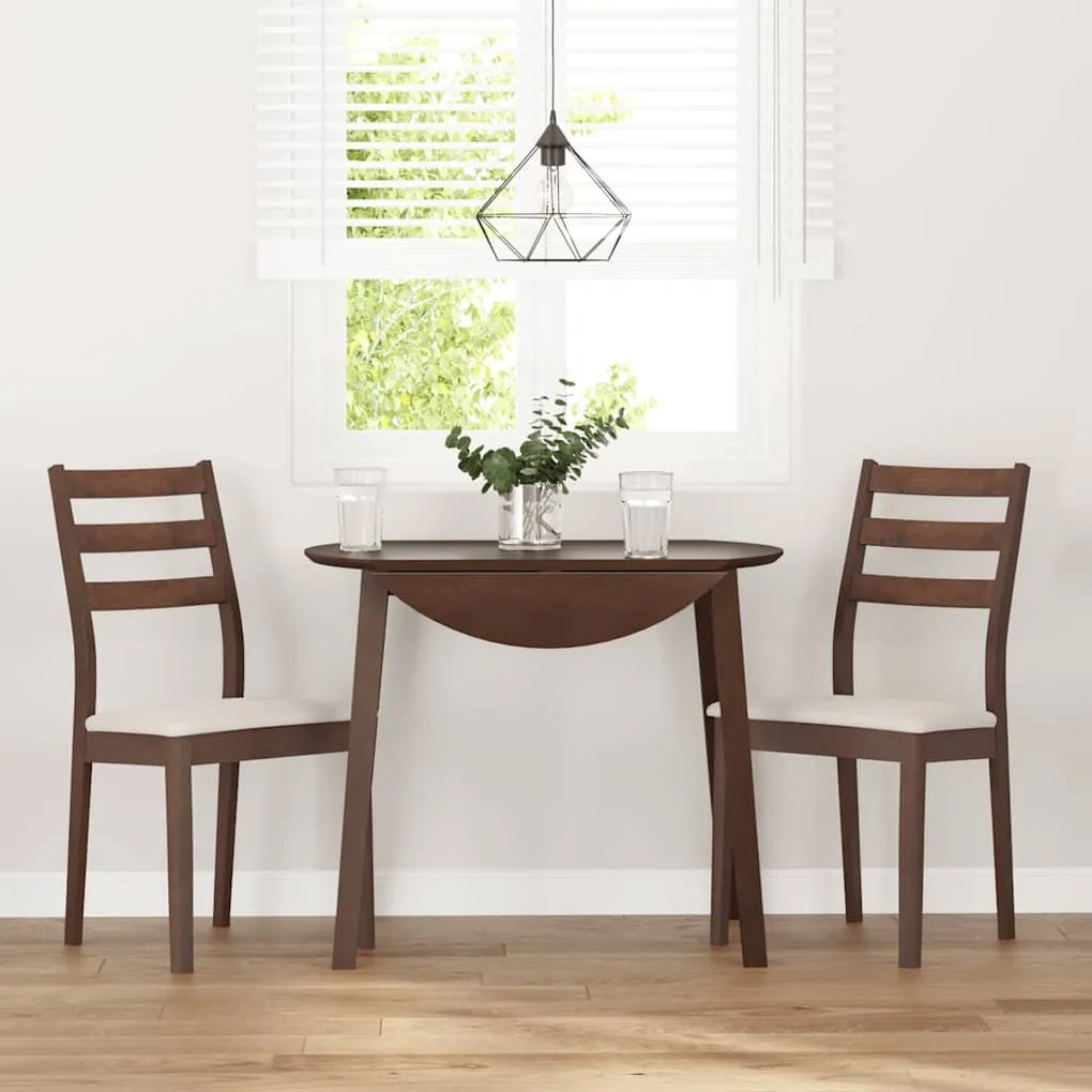 Cadeiras de jantar com almofadões 2 pcs madeira maciça castanho