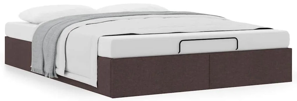 Estrutura de cama otomana sem colchão 140x200cm castanho-escuro