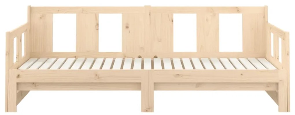 Estrutura sofá-cama de puxar 2x(90x200) cm madeira pinho maciço