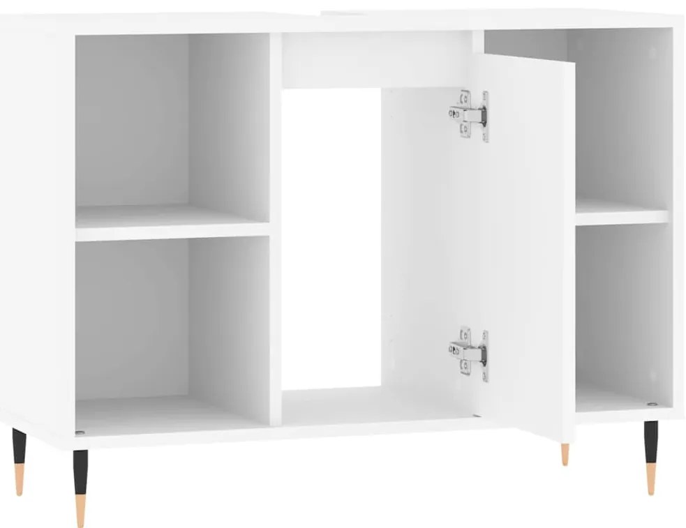 Armário de casa de banho 80x33x60 cm derivados madeira branco