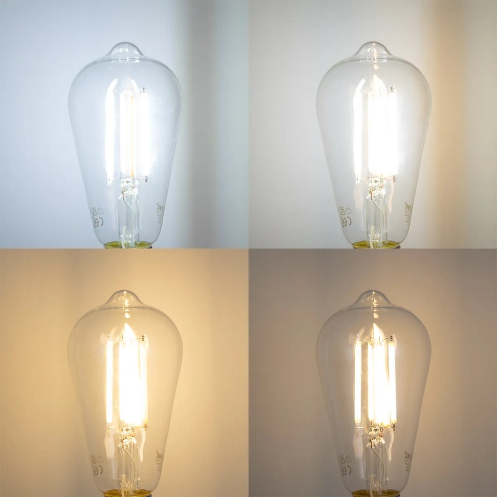 Lâmpada LED E27 Regulável ST64 Transparente 7W 806 lm 2700-6500K Zigbee