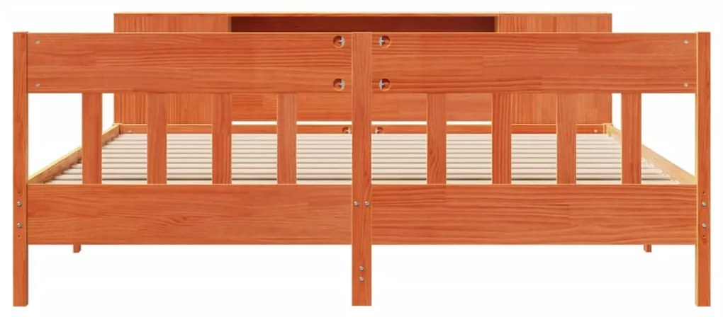 Cama com estante sem colchão 200x200 cm pinho maciço