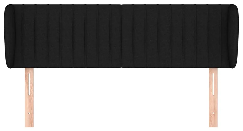 Cabeceira de cama c/ abas tecido 147x23x78/88 cm preto