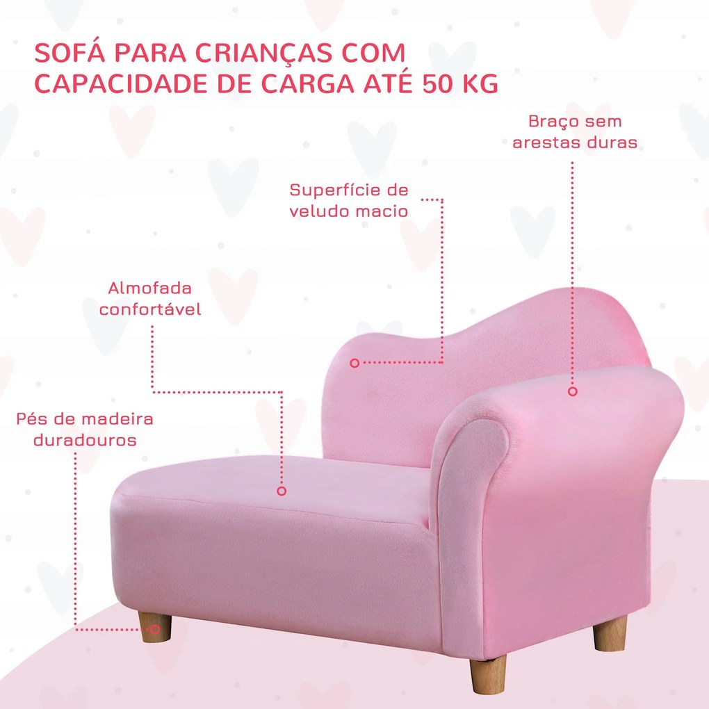 Sofá para Crianças de 3-5 Anos Mini Sofá Estofado em Poliéster com Ass