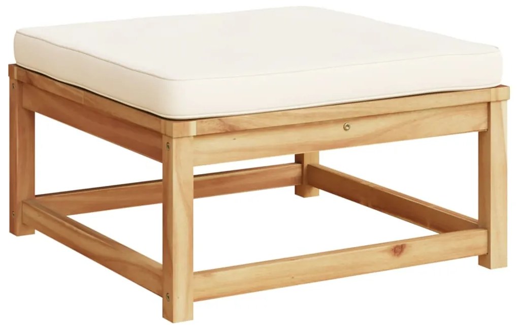 7 pcs conjunto lounge jardim c/almofadões madeira maciça acácia