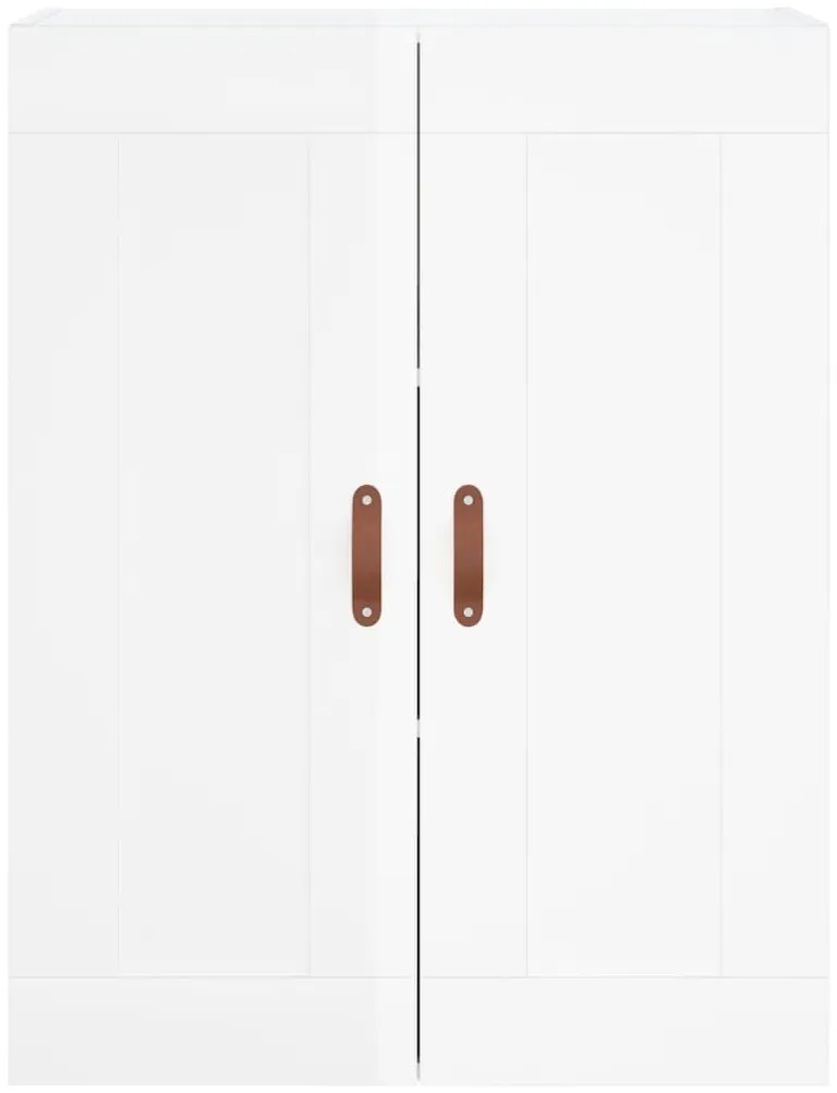 Armário parede 69,5x34x90 cm deriv. de madeira branco brilhante
