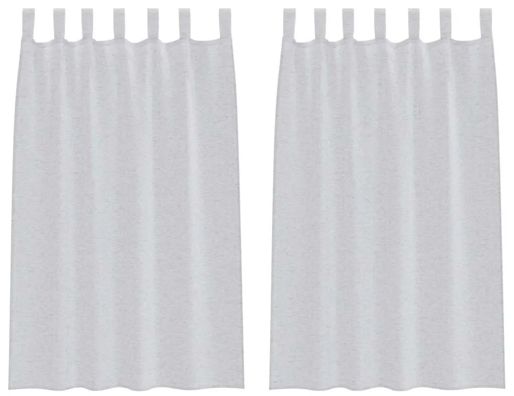 Cortinas 2 pcs Cinzento-claro 140 x 175 cm Poliéster