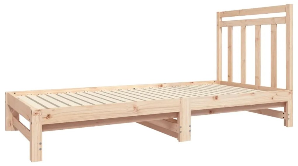 Estrutura sofá-cama de puxar 2x(90x190) cm pinho maciço