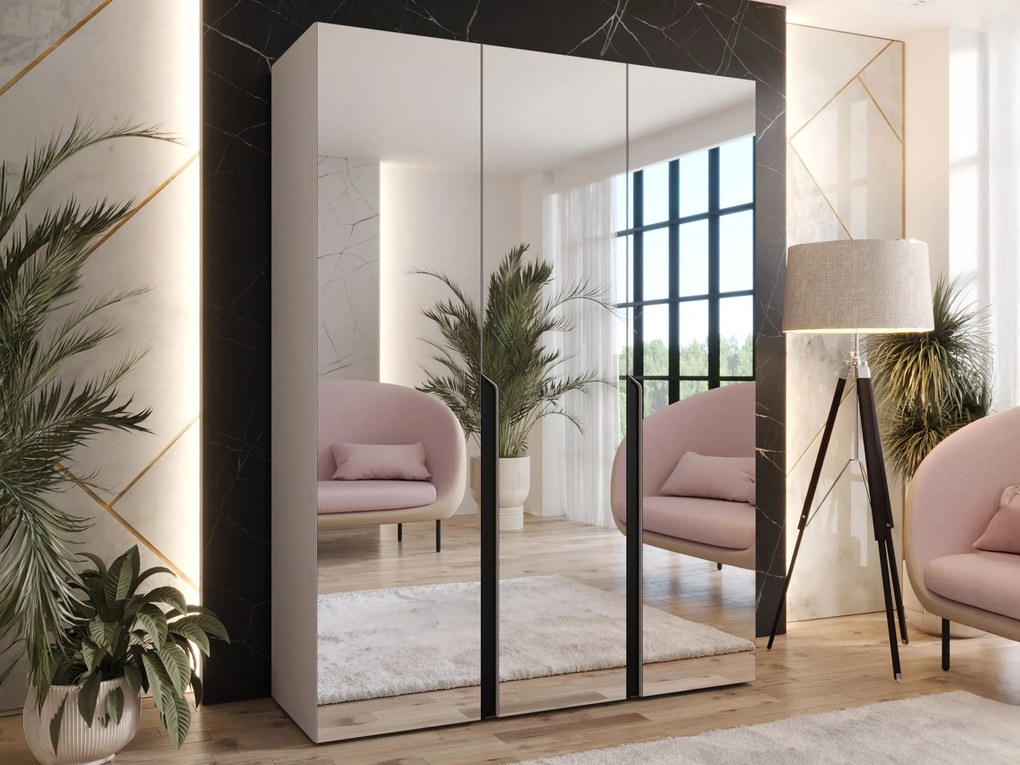 Roupeiro Hartford 590, Preto, Caxemira, 202x150x52cm, 104.8 kg, Portas para roupeiro: Com dobradiças