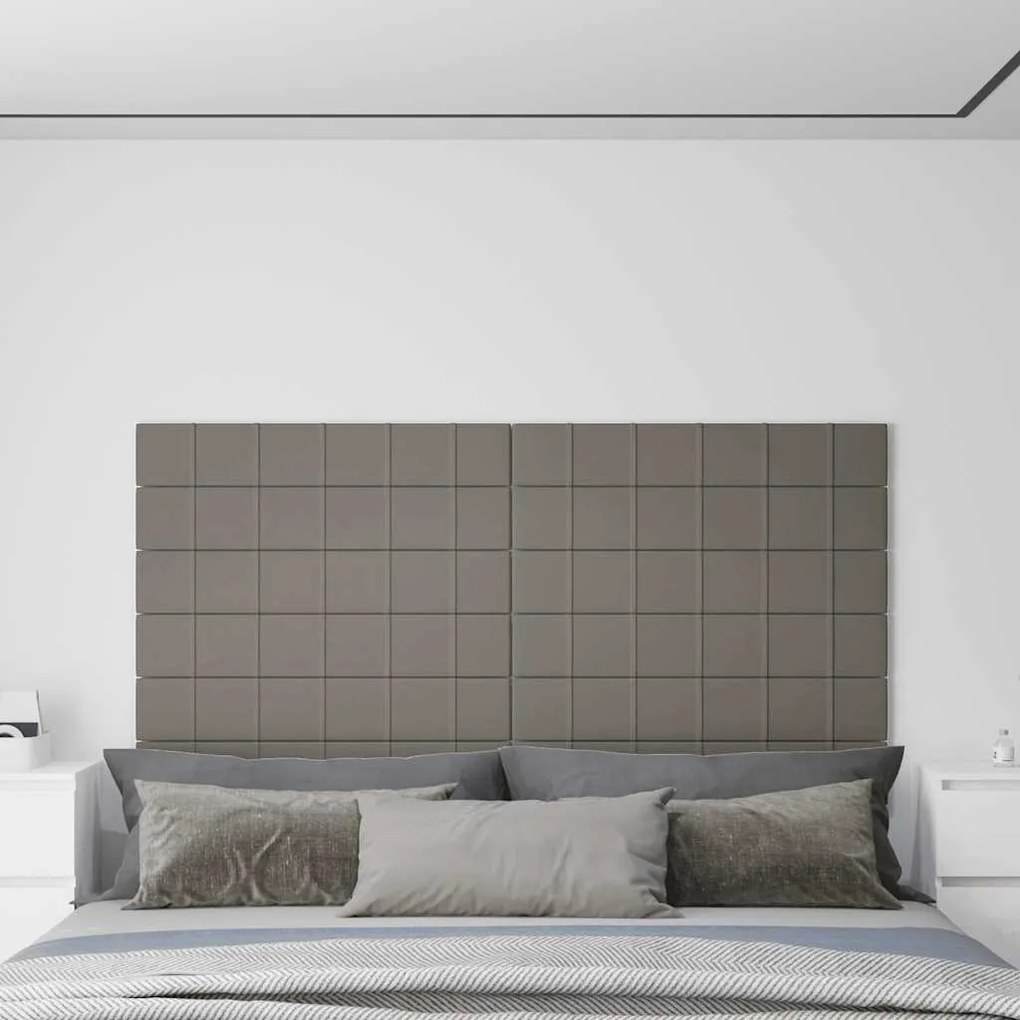 vidaXL Painel de parede 12 pcs 90x15 cm veludo 1,62 m² cor cinza-claro