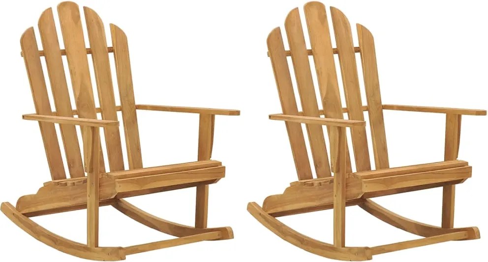 vidaXL Cadeiras de baloiço Adirondack 2 pcs madeira de teca maciça