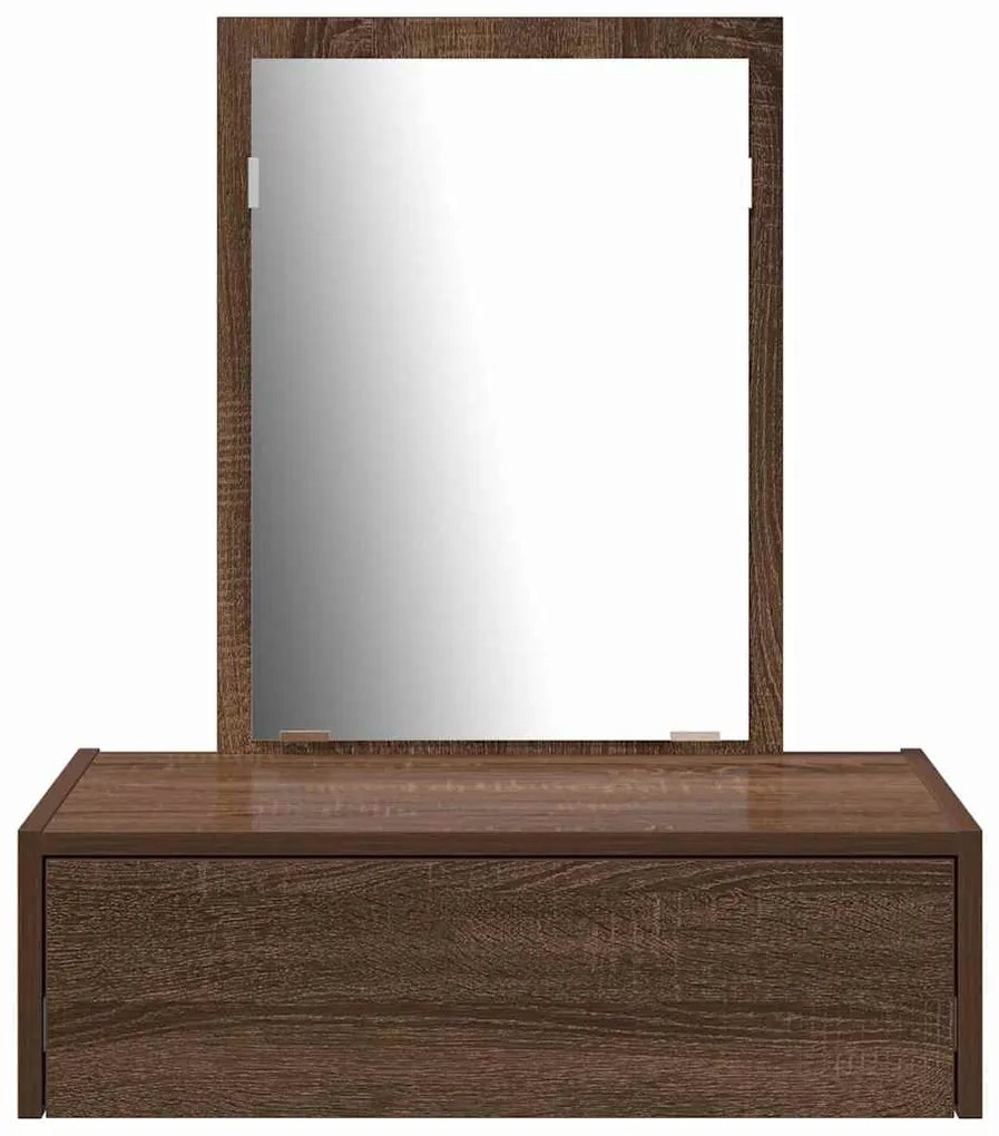 mesa de maquiagem de parede em carvalho castanho 60x40x70 cm