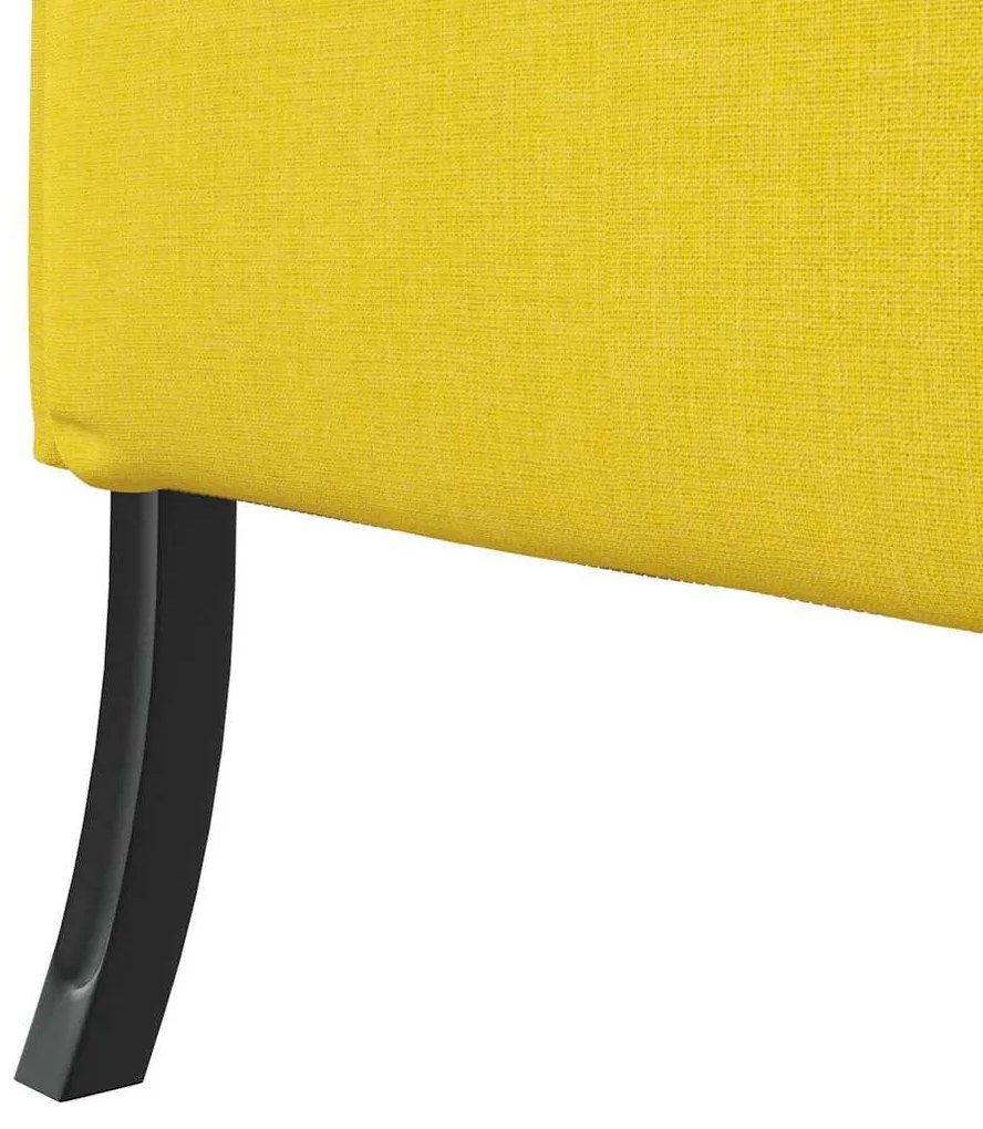 Sofá de Costas Altas Amarelo Claro 109x56x121 cm Tecido