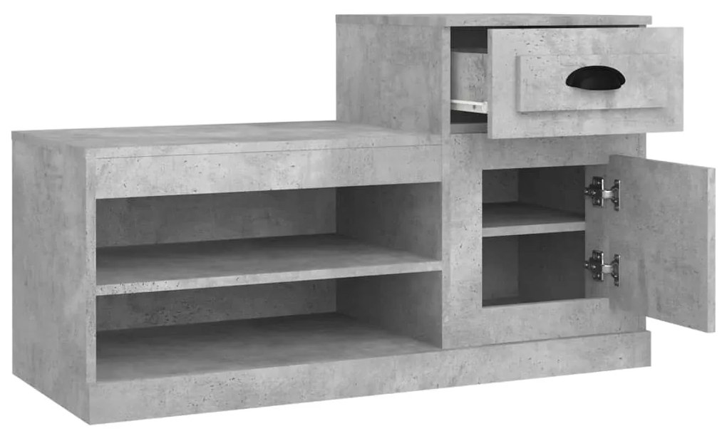 Sapateira 100x42x60 cm derivados de madeira cinzento cimento
