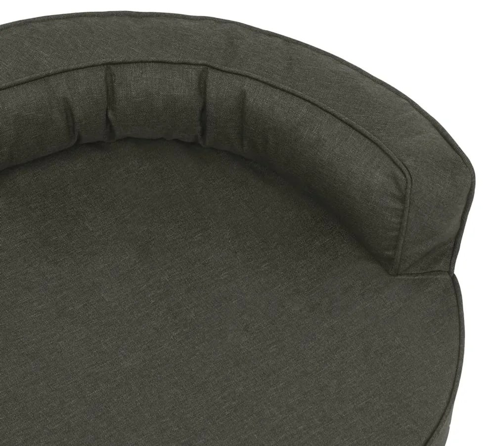 Cama p/ cães ergonómica 75x53cm aspeto linho cinzento-escuro