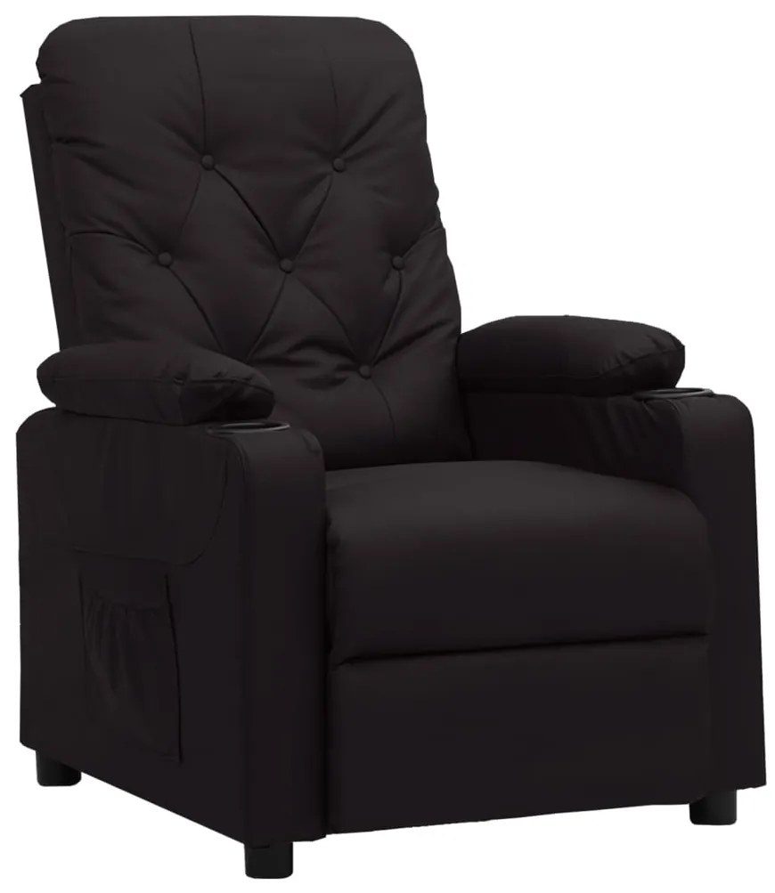 Poltrona reclinável couro artificial preto