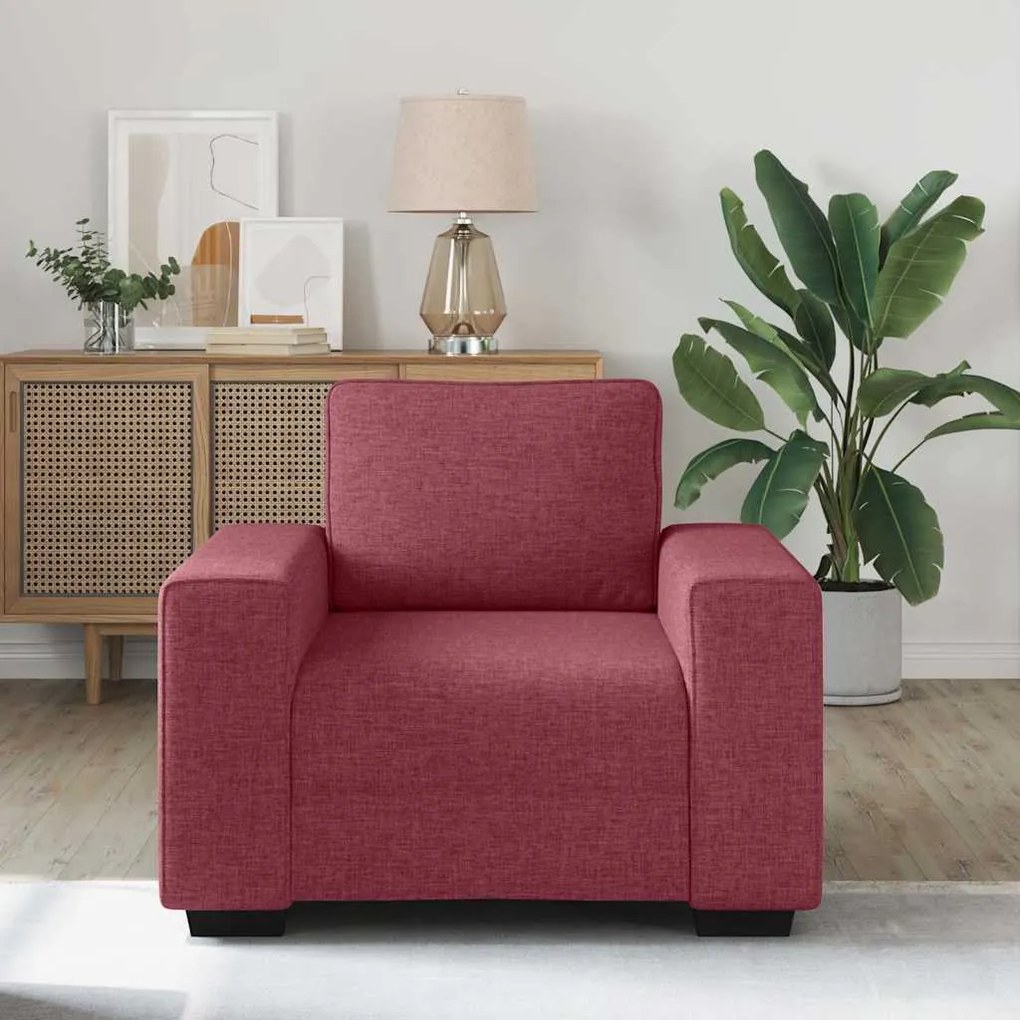 Poltrona 60 cm tecido vermelho tinto