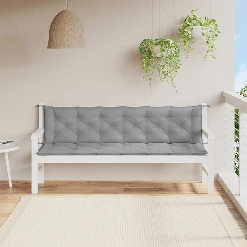 Almofadão banco jardim 200x(50+50)x7cm tecido oxford cinzento