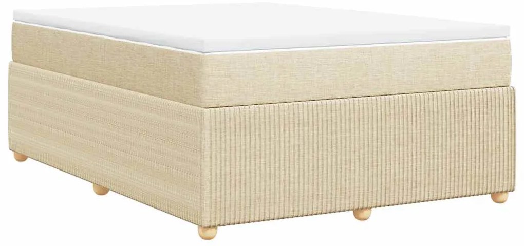 Cama com molas/colchão 140x190 cm tecido cor creme