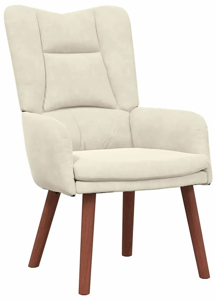 Cadeira Relaxante vidaXL Veludo Creme
