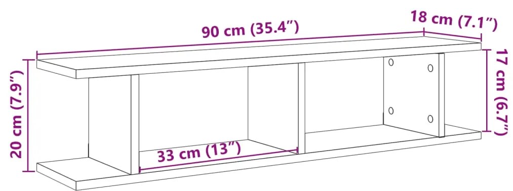 Prateleiras parede 2 pcs deriv. madeira carvalho artisiano
