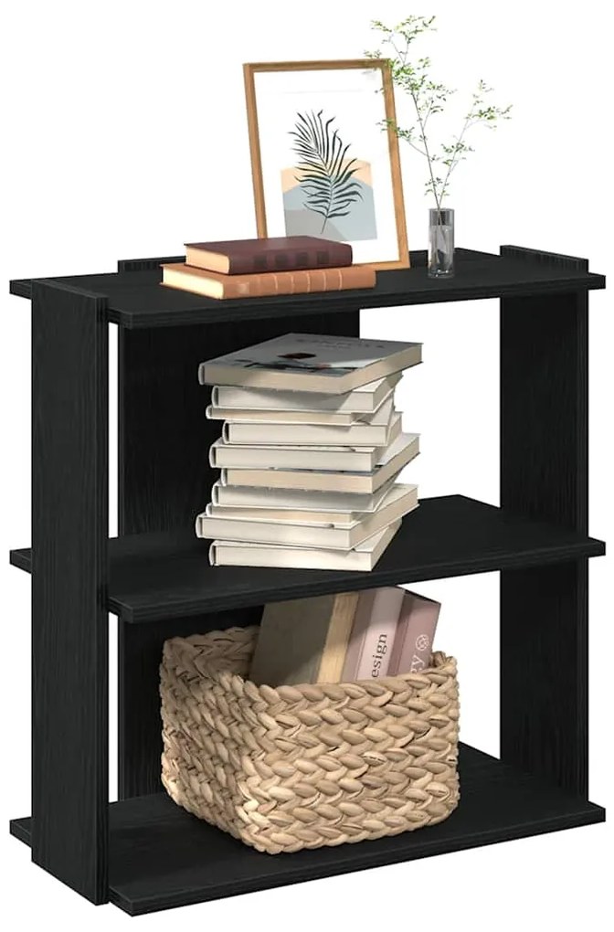 vidaXL Estante c/ 3 prateleiras 60x30x60 cm derivados de madeira preto