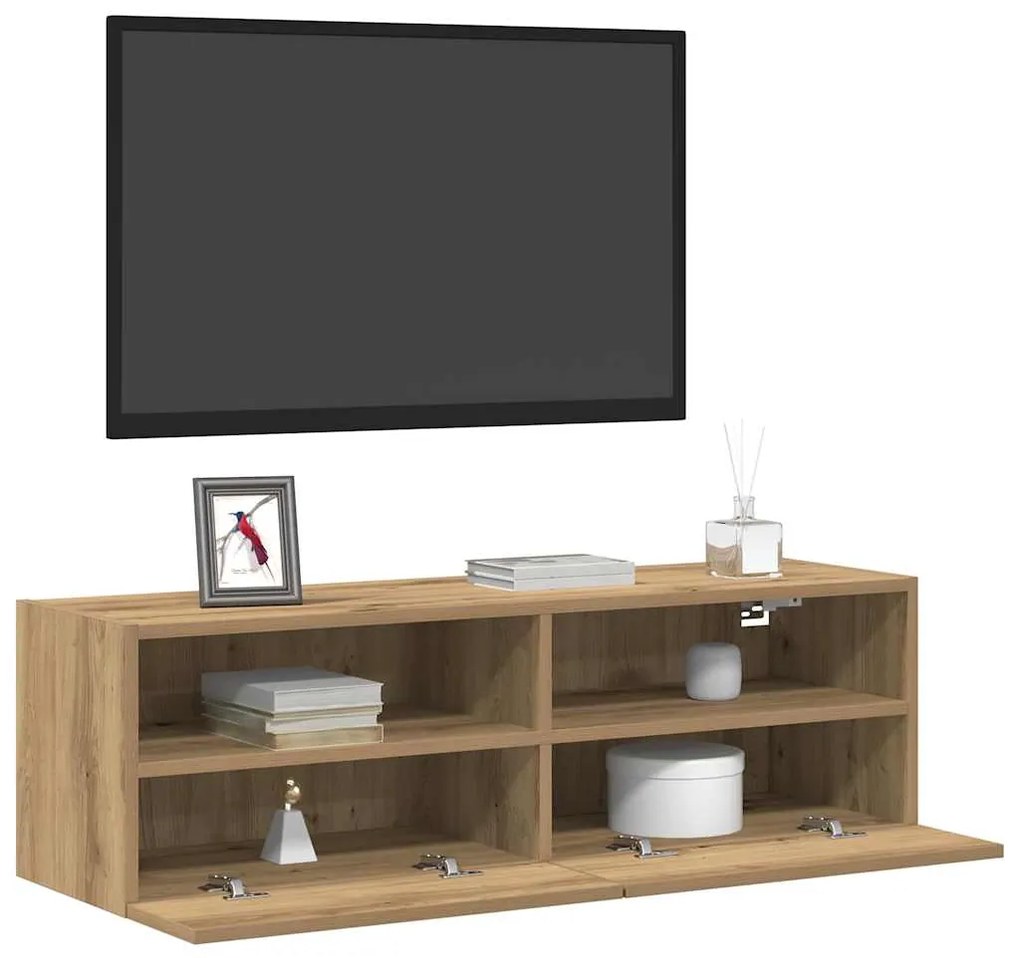 Armário de TV vidaXL em Carvalho Artisan 100x30x30 cm em Madeira Deriv