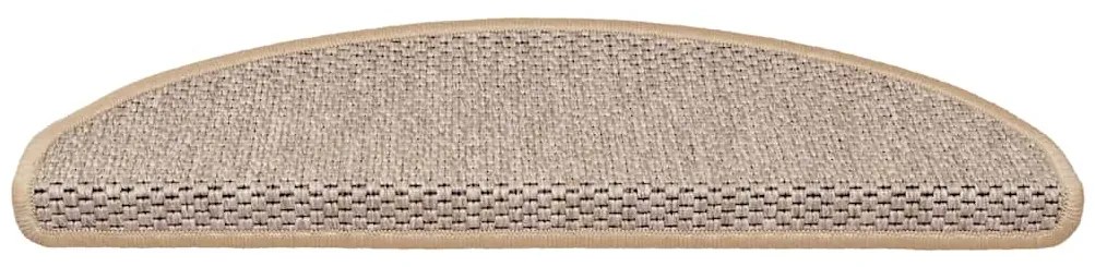Tapetes escada adesivos aspeto sisal 30pcs 65x21x4cm bege-claro