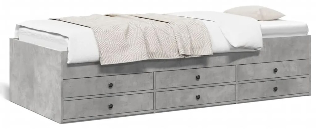 vidaXL Sofá-cama com gavetas sem colchão 90x190 cm cinzento cimento