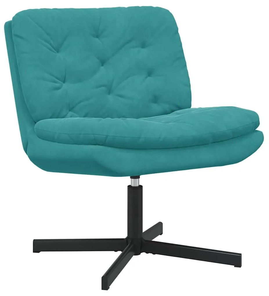 Cadeira Relaxante Giratória Turquesa 63 x 75 x 76 cm Veludo