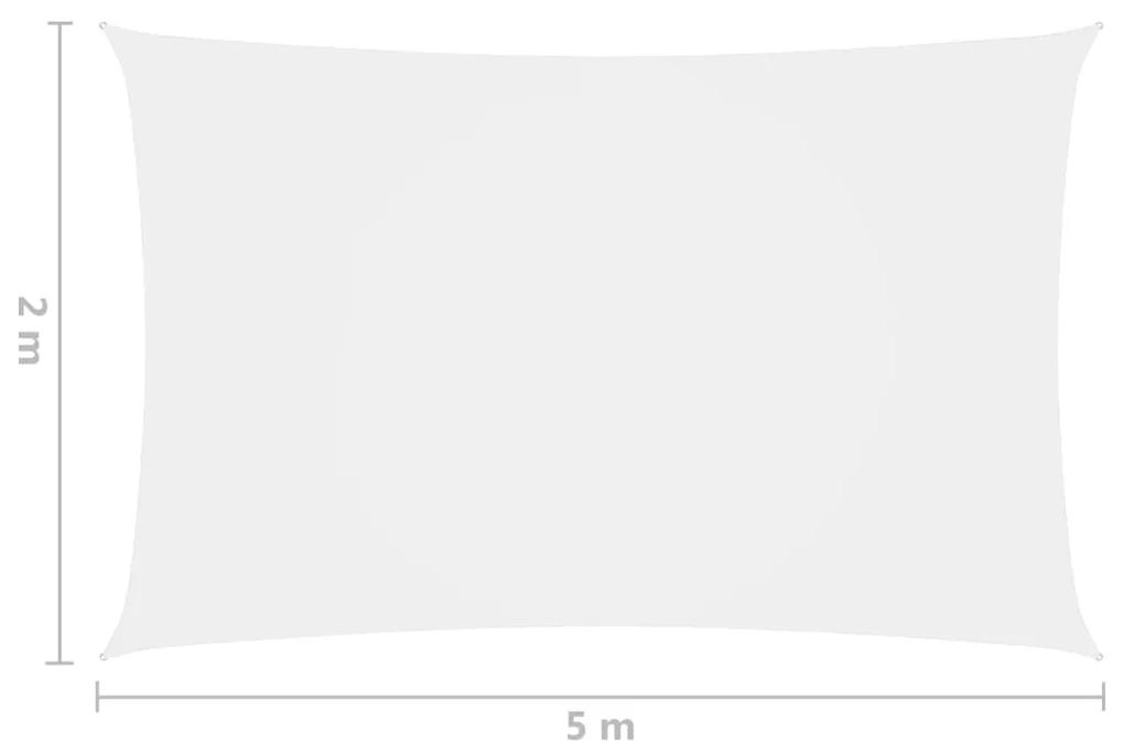 Para-sol estilo vela tecido oxford retangular 2x5 m branco