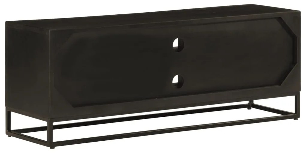 Móvel de TV 110x30x40 cm mangueira maciça e ferro preto