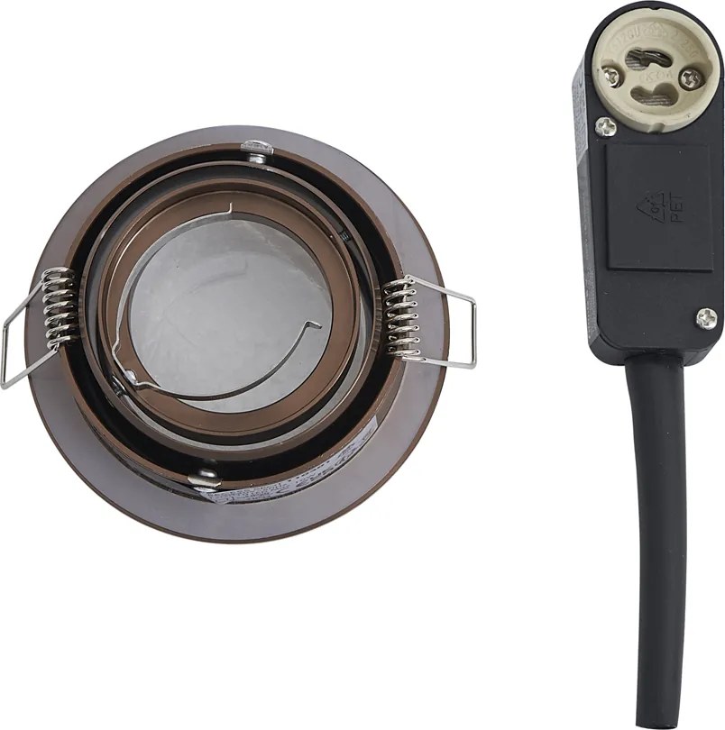 Foco embutido moderno bronze escuro giratório e inclinável IP44 - Chuck