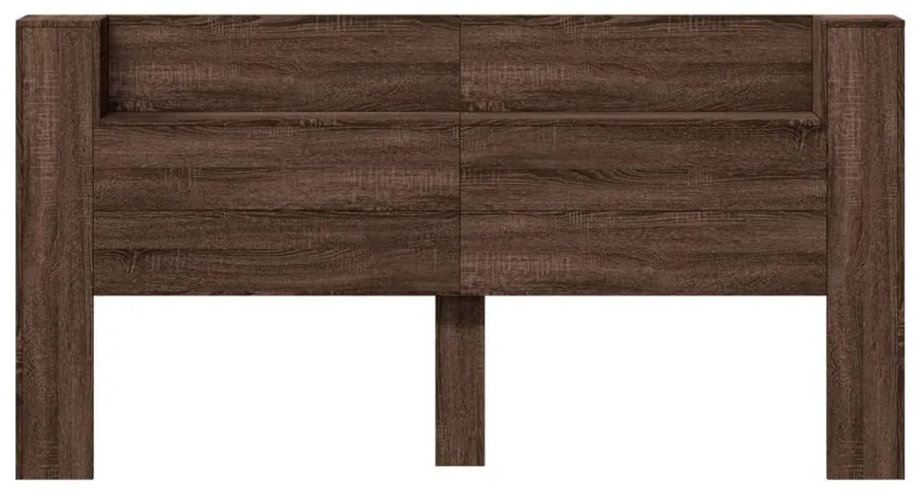 Armário cabeceira luzes LED 200x16,5x103,5 cm carvalho castanho