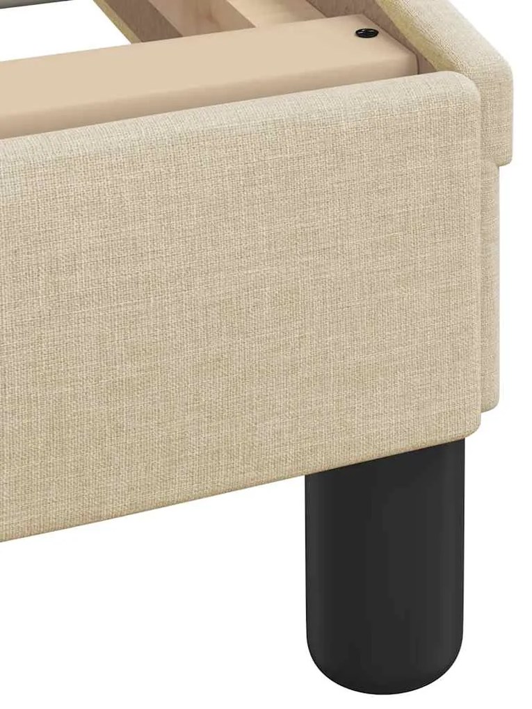 Cama com colchão 140x200 cm tecido cor creme