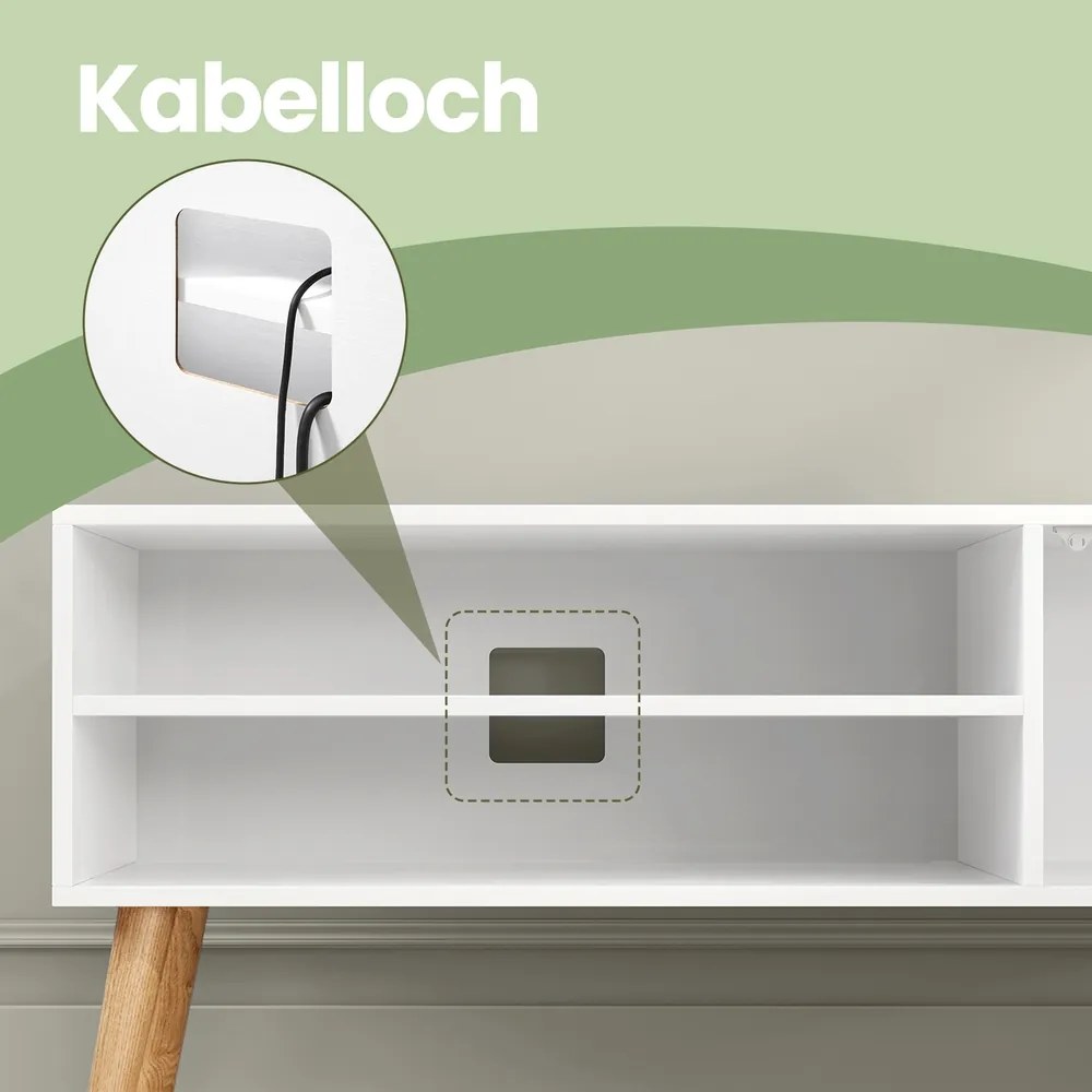 Móvel de TV baixo 120 x 40 x 49 cm branco