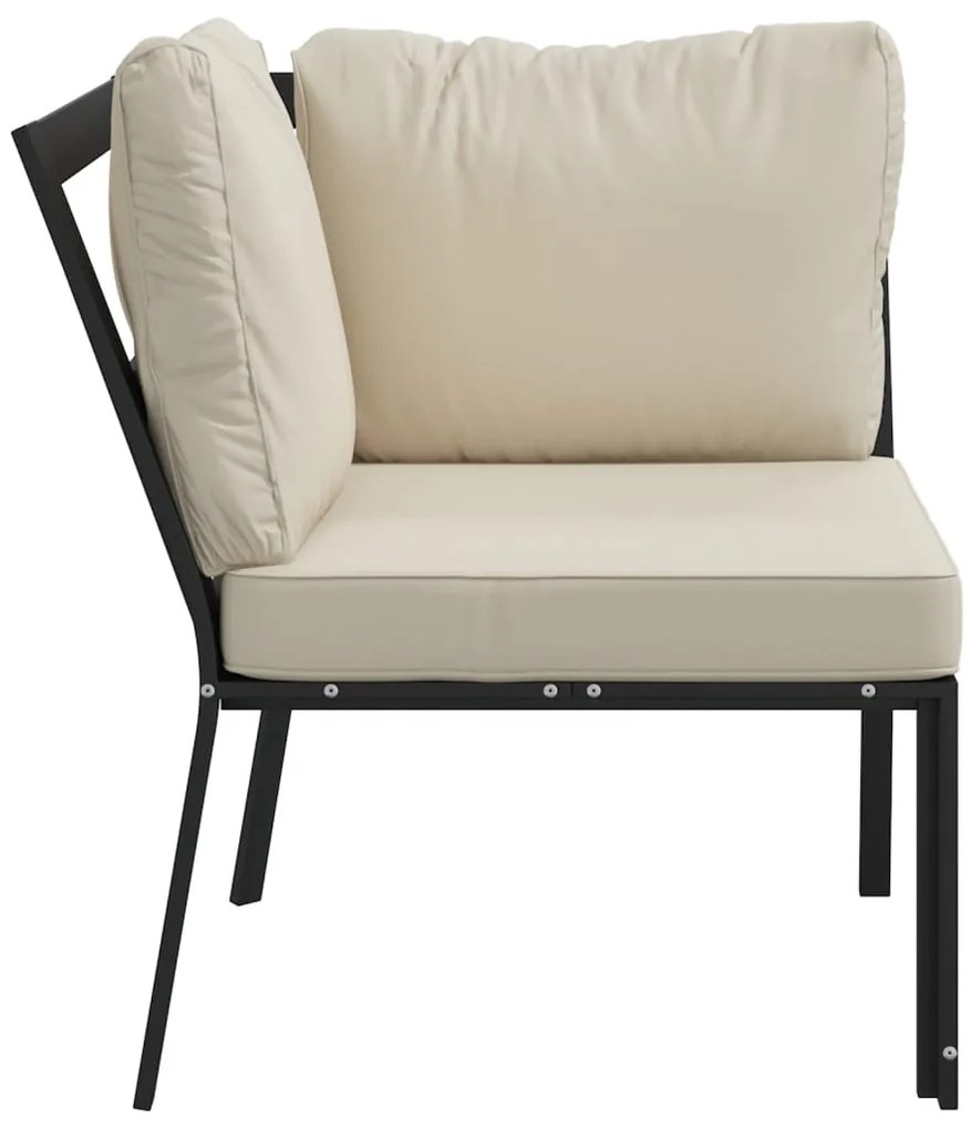 Cadeira de jardim com almofadões cor areia 76x76x79 cm aço