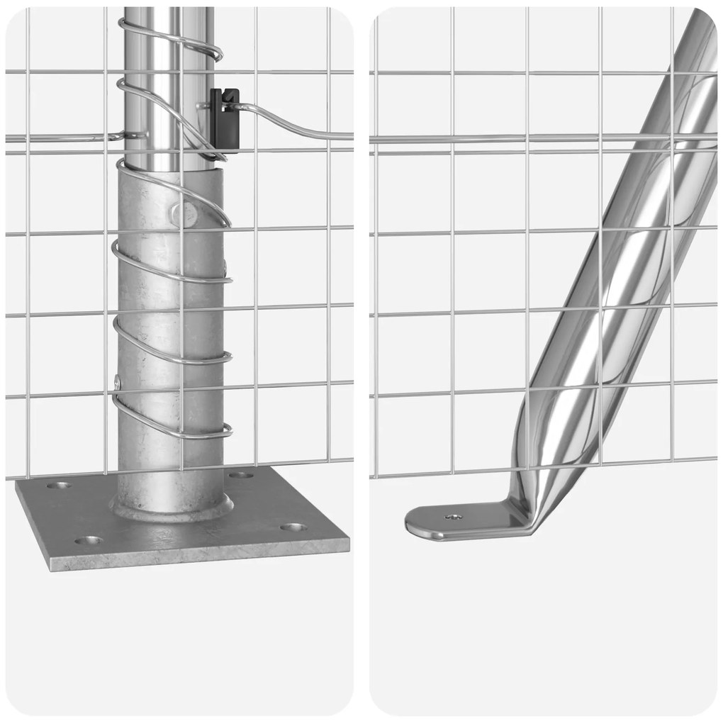 Conjunto de Poste de Cerca Conjunto de 2 Aço galvanizado 10 x 0.5 m