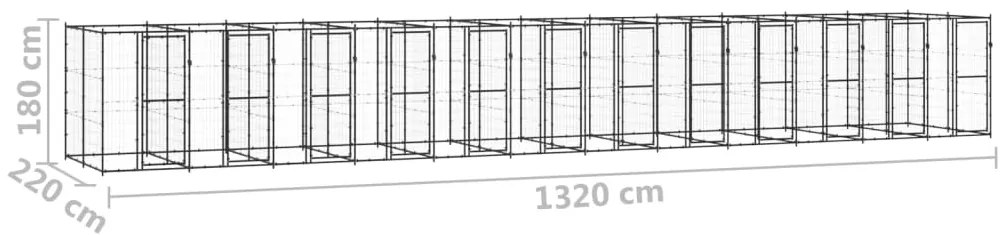 Canil de exterior 29,04 m² aço