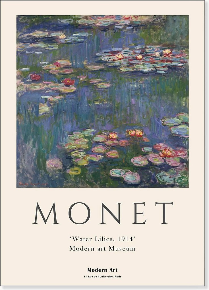 Póster Claude Monet x PSTR Studio - Waterlillies