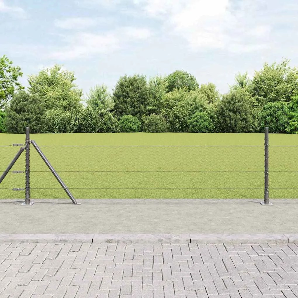 Cerca Hexagonal vidaXL Cinza 0.5x10 m Aço