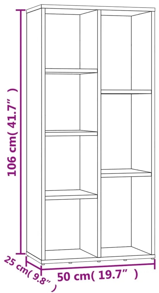 Estante 50x25x106 cm derivados de madeira cinzento cimento