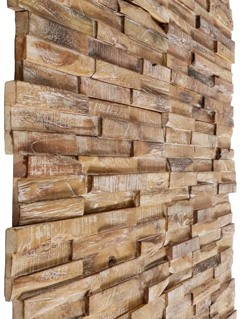 Painéis revestimento de parede 3D 10 pcs 1,01 m² teca maciça