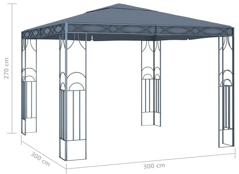 Gazebo 300x300 cm antracite