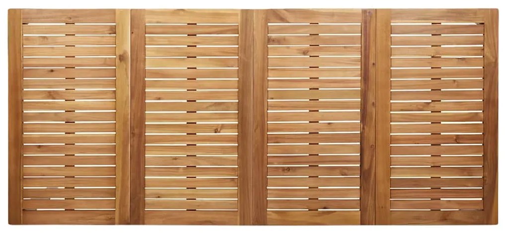 Conjunto de Jantar de Jardim 7 Peças em Madeira Sólida, Teak e Aço Ino