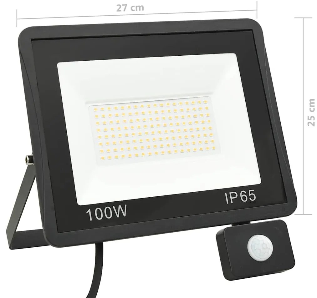 Projetor c/ iluminação LED e sensor 100 W branco frio