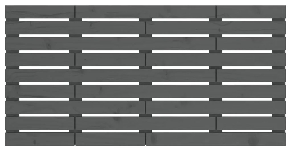 Cabeceira de parede 156x3x63 cm madeira de pinho maciça cinza