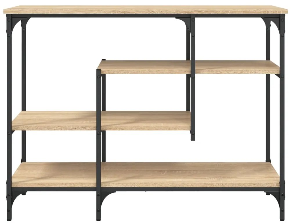 Mesa consola c/ prateleiras 100x35x75 cm carvalho sonoma